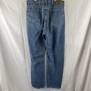 Wrangler Men's Blue Denim Jeans Straight Leg Relaxed Fit Size 36 X 34 Zip Fly